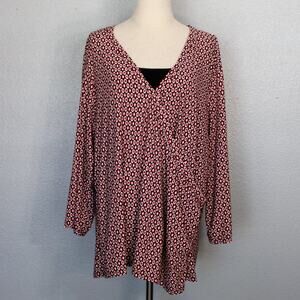 JM Collection Faux Wrap Blouse With Faux Camisole Size 3X